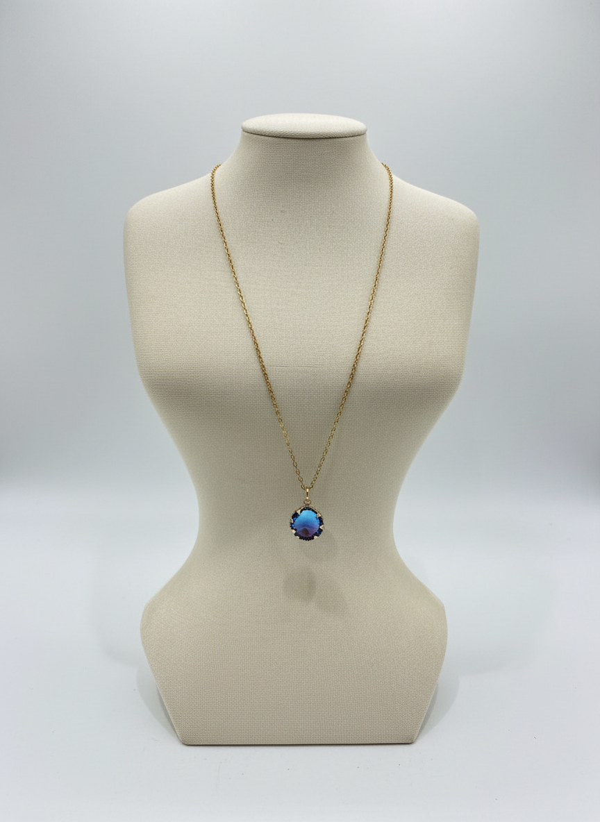 Blue purple stone necklace