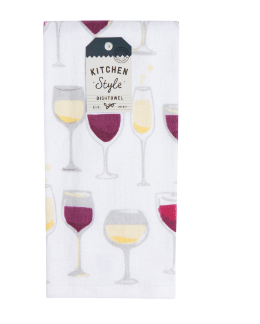 Wine Print Tea Towels