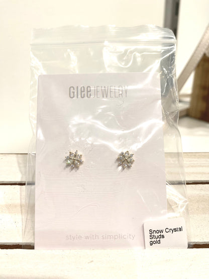 Snow Crystal Stud-clear