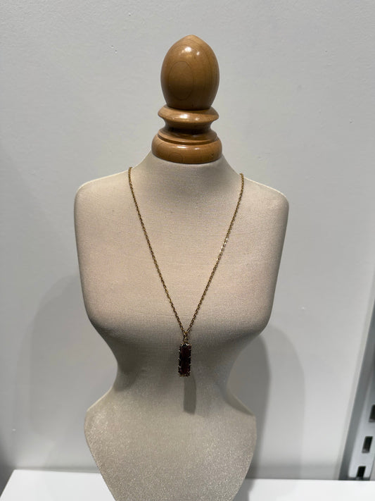 Purple rectangle necklace