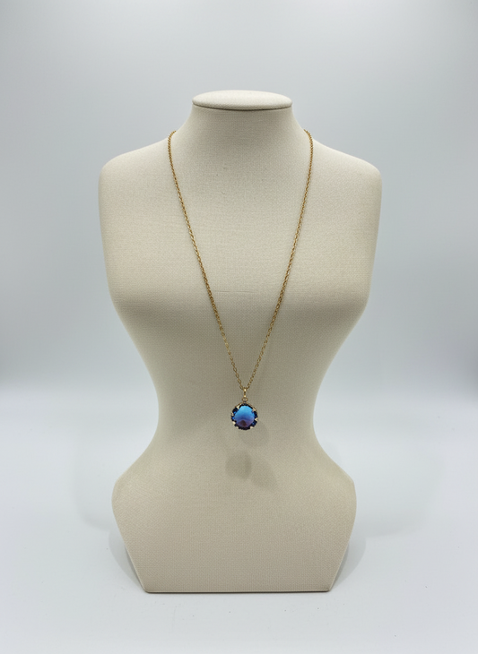 Blue purple stone necklace