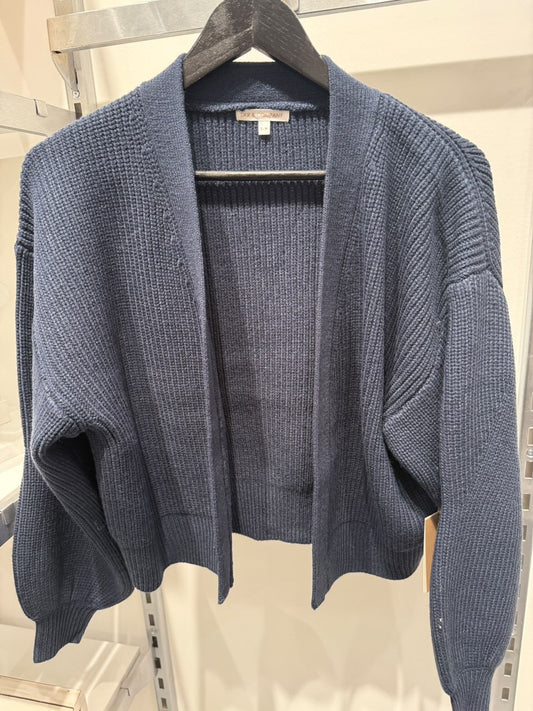 Crop Open Cardigan-Navy