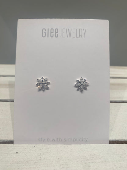 Snow Crystal Stud-clear