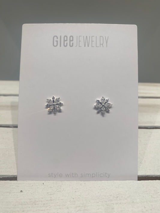 Snow Crystal Stud-clear