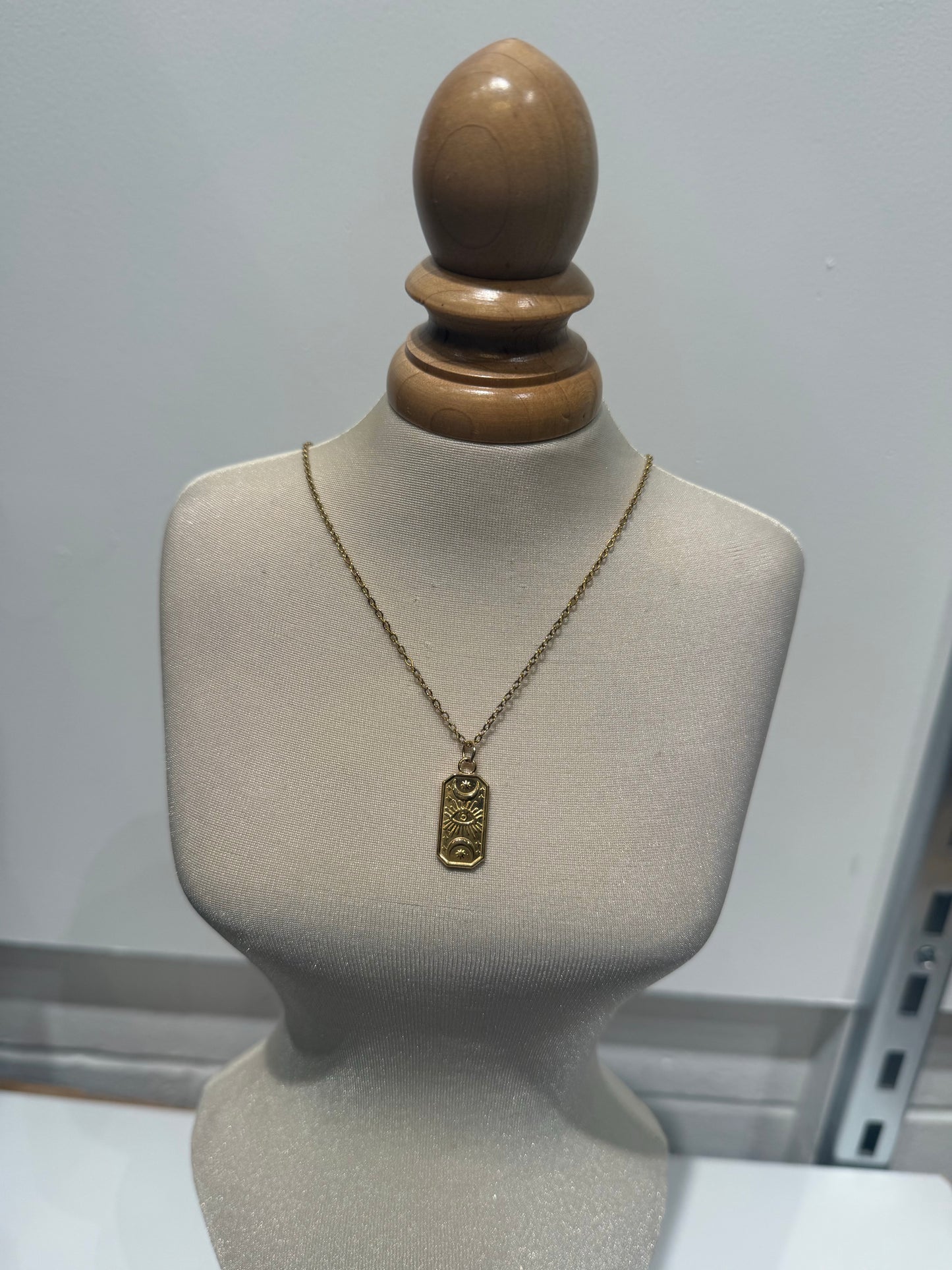 Rectangle pendant eye and moon