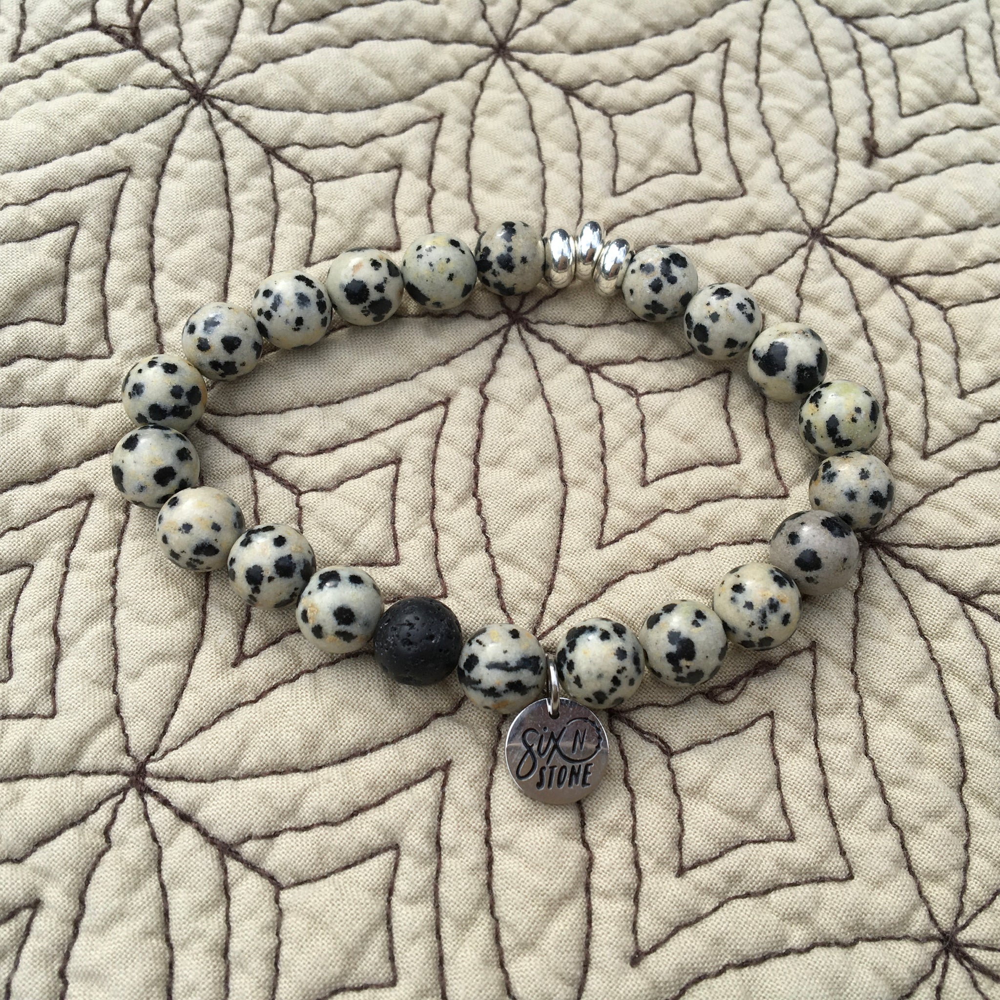 Dalmatian Jasper with Silver Accents Bracelet