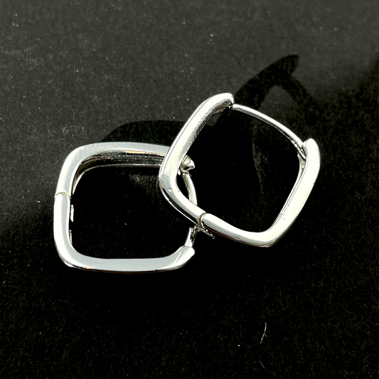 Petite Square Hoops silver