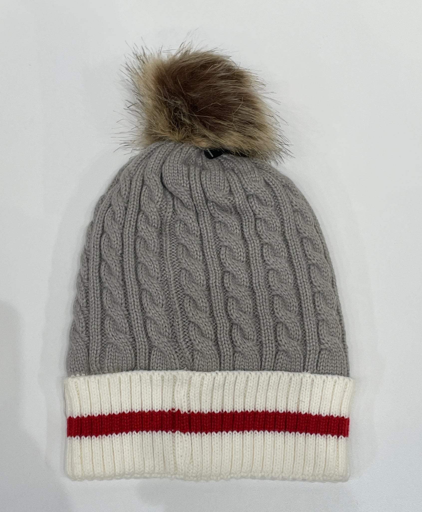 Sock Tuque with fur pompom