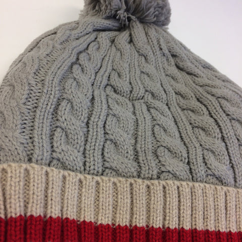 Cable Knit Hat with PomPom