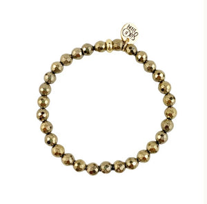 Gold Hematite Stone Bracelet with a heart charm